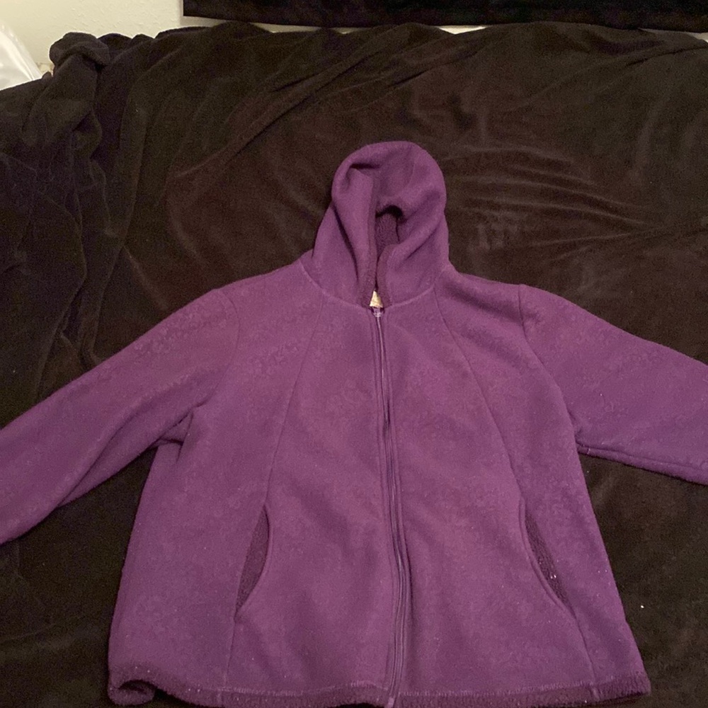 Purple jacket and very warm and comfy